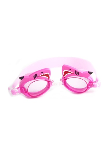 Cbtx Global Karikatür Su Geçirmez Anti-Sis Yüksek Çözünürlüklü Çocuk Yüzme Gözlükleri Pembe Köpekbalığı Çok Renkli