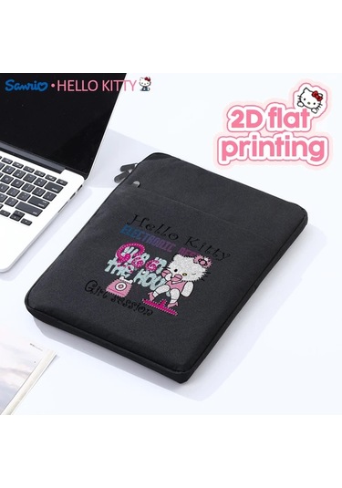 Honeybeeshop Sanrio Hello Kitty 35 56 Cm Siyah Laptop Kilifi Ve Cantasi Blingy Retro Tasarim Siyah