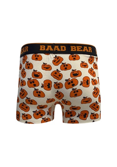 Bad Bear Pumpkin Off-White Beyaz Balkabağı Desenli Erkek Boxer-Beyaz
