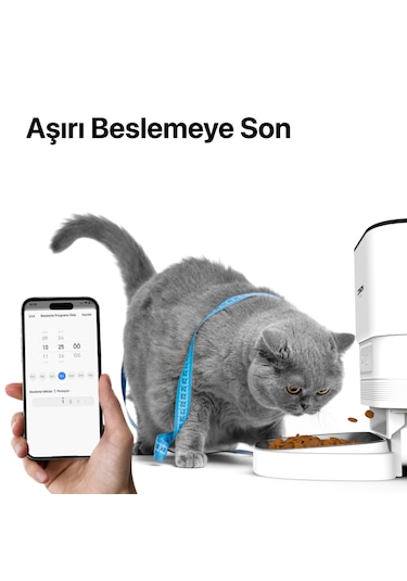 Xenon Smart Akıllı Otomatik Paslanmaz Çelik Besleme Kaseli Wi-Fi Kedi Köpek Mama Kabı X8612