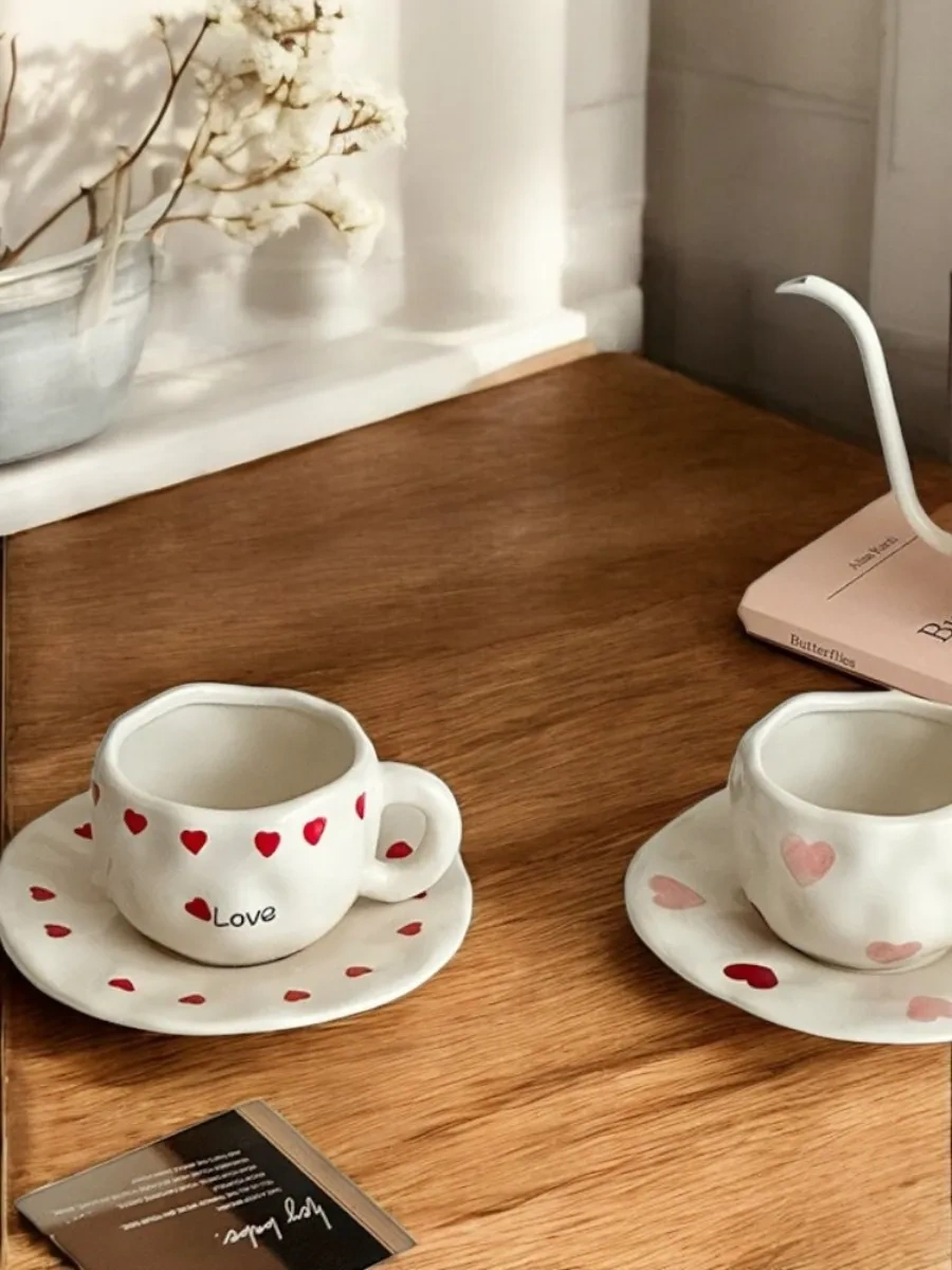 Arthomes El Yapımı Fincan Ve Tabak Seti Çay Takımı 334352127 Bej