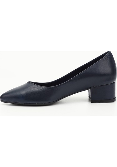 Gönderi R Kadın Lacivert Antik Kısa Kalın Topuklu Hakiki Deri Ayakkabı Gdza13425172 Lacivert