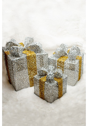 Waldern Yılbaşı Çam Ağacı Hediye Paketi Orta Boy Gümüş-kırmızı