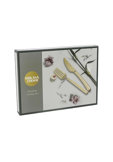 Mikasa Moor Classico Gold 60 Parça 12 Kişilik Çatal Kaşık Bıçak Seti Altın