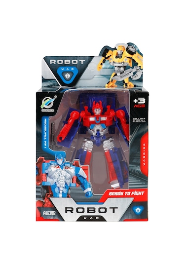 Can Oyuncak Kutulu Robota Dönüşebilen Araba Saks Mavisi T3988399223n1