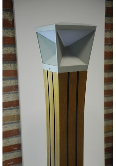 Teak Ağacı Gövde 6W Bahçe Aydınlatma Bollard Kahverengi