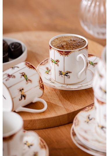 Emsan Atlıkarınca 6 Kişilik Kahve Fincan Takımı 80 ML