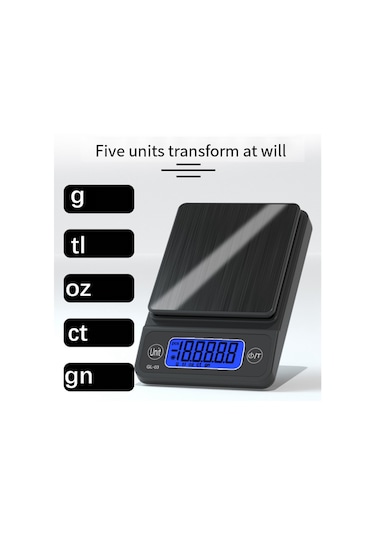 Yüksek Hassasiyetli Teraziler Mini Cep Mücevher Terazisi 200g/0.01g Siyah