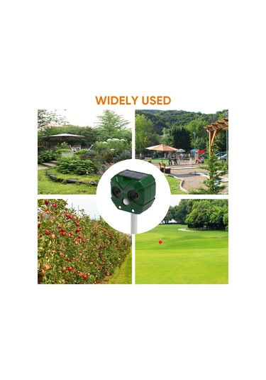 Vkemall Güneş Enerjili Ultrasonik Hayvan Kovucu, Led Işık Ve Kızılötesi Algılama İle Bahçe, Bahçe Ve Aile Güvenliğini Koru Yeşil