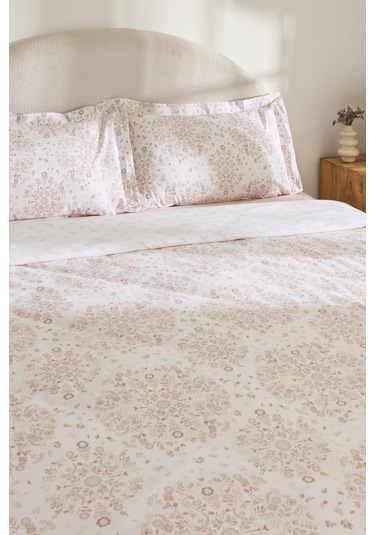 Kaşmir Home Grasy %100 Pamuk Çift Kişilik Nevresim Takımı Somon Somon