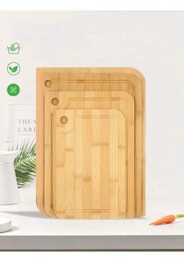 Rossel Premium 3'lü Bambu Kesim Panosu Antrasit