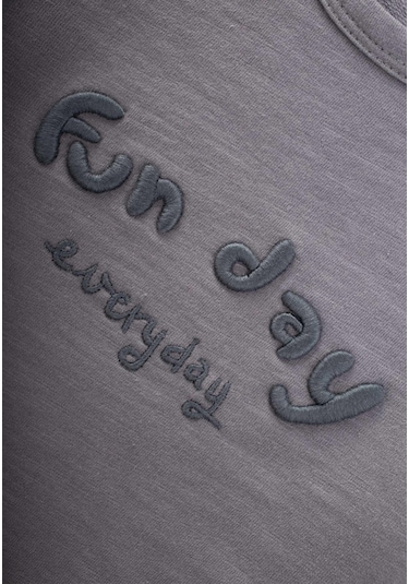 Cigit Nakışlı Erkek Çocuk Sweatshirt - Gri