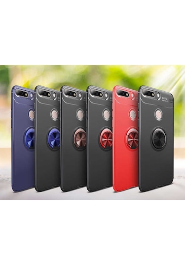 Huawei Y7 2018 Kilif Yüzüklü Magnetli Ravel Case 389753847