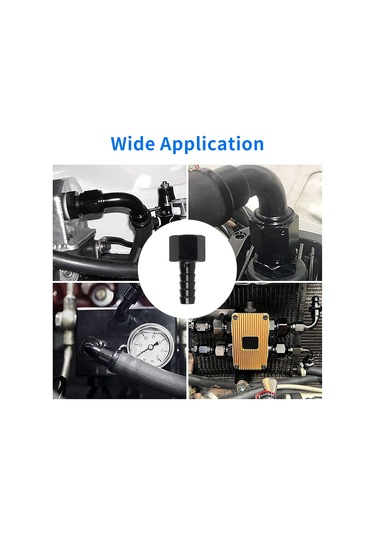 Mufunye Siyah Alüminyum 6an 3/8 İç Vida Döner Boru Ucu Bağlantısı - Düz Tip