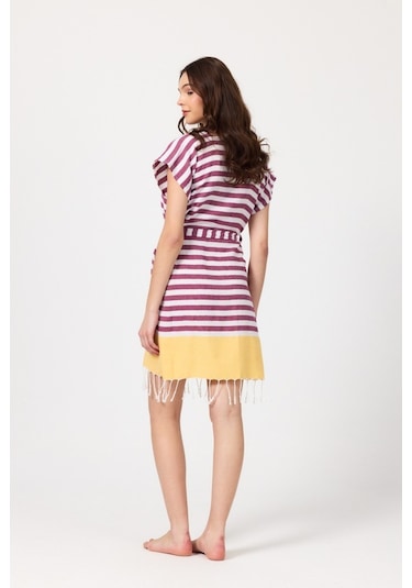 Mulberry Miya Tunik Plaj Elbisesi %100 Pamuk Sarı