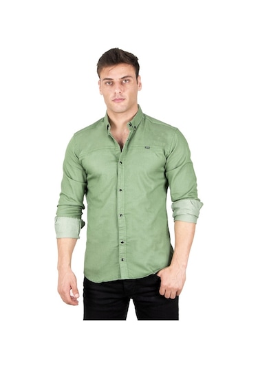 Deepsea Erkek Yeşil Çıt Çıt Düğmeli Kot Gömlek 2300412 Yeşil Deepsea Erkek Yeşil Çıt Çıt Düğmeli Kot Gömlek 2300412 Yeşil