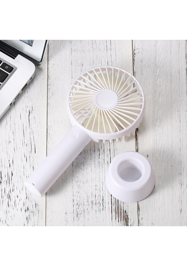 Fortunelane Usb Şarjlı Taşınabilir Masaüstü Fan, Elde Kullanım İçin Temiz, Hız Ayarlı, Beyaz