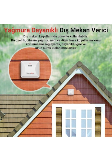 Thermopro TX2CA İlave Dış Sensör TP200C Modeline Uyumludur