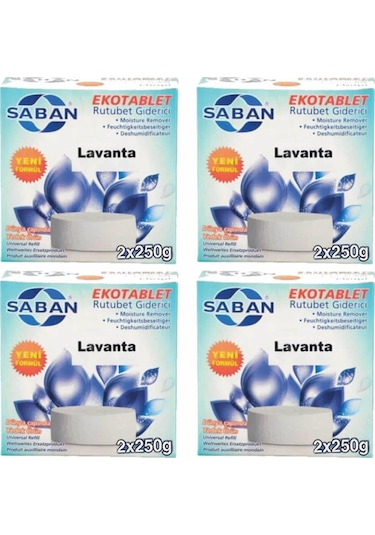 Nem Alıcı Rutubet Giderici Yedek Tablet 4'Lü 2 X 250 Gram Lavanta