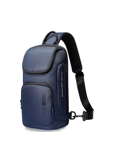 Erkek Iş Çapraz Askılı Çanta Mavi Günlük Orta Boy Suya Dayanıklı 1.000 Adetten Az Mavi Fermuar Tekstil 614515 Mavi