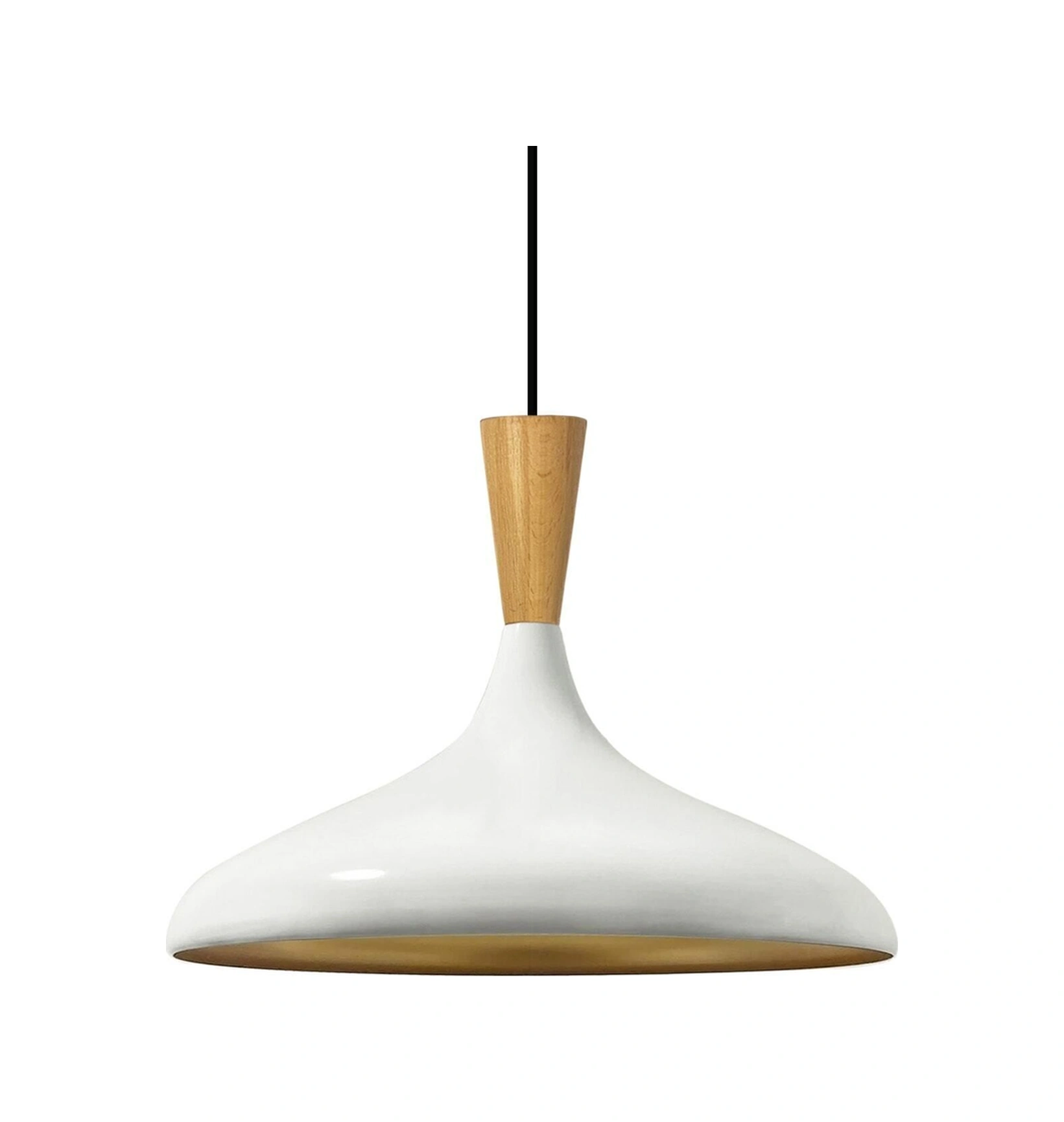 Champion Beyaz Ahşap Huni Tekli Avize Sarkıt Salon Mutfak Cafe Butik Lamba Aydınlatma Avizeler Beyaz