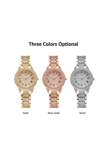 Vkemall Bayanlar İçin Zümrütlü Roma Rakamlı Gümüş Renkli Çelik Kordonlu Kwarts Saat - Zirve Konfor Ve Tarz Silver