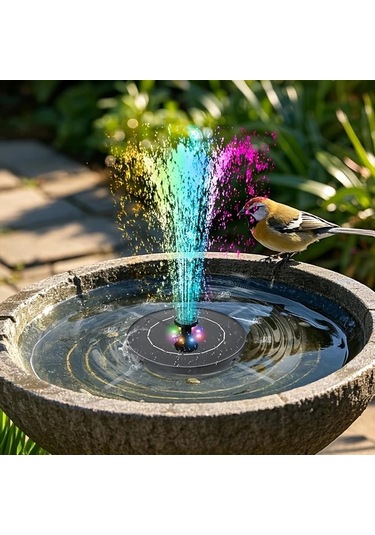 Honeybeeshop 1 Adet Yuvarlak Renkli Isik 35w Yuzen Fiskiye 1200mah Li Pil Ipx8 Solar 6 Nozul Renkli Isiklar 35w Fiskiye 1 Adet 6 Meme