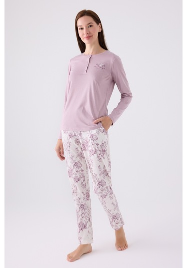 Arnetta 3119 Uzun Kol Kadın Pijama Takımı Lila