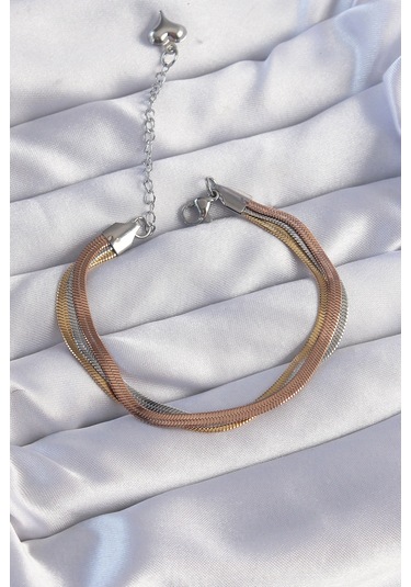 Renkli İtalyan Zincir Model Çoklu Bileklik 316l Çelik Çok Renkli