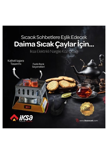 İksa Pratik Kullanım Elektrikli Nargile Köz Ocağı - Siyah