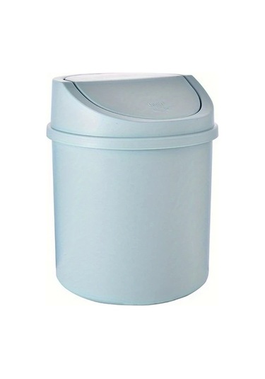 Hightower Mavi 1 Adet Mini Masaüstü Çöp Kutusu Kapaklı Polipropilen Ofis Çöp Sepeti Mavi