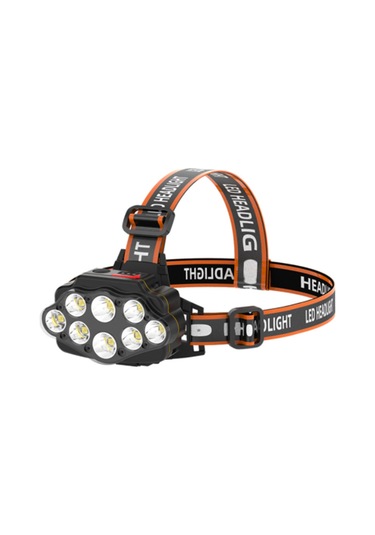 Reedark Sıcak 8 Led'li Dış Mekan Şarjlı Fener, Su Geçirmez Usb, Pil Göstergeli, Kepçe Tipi Av Ve Kamp Feneri 1 Li-pol Pil + Usb Kablosu