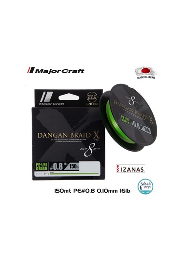 Major Craft Dangan Braid X 8X Ip Misina Pe 0.8 0.10Mm 16Lb/7.26Kg (541708018)