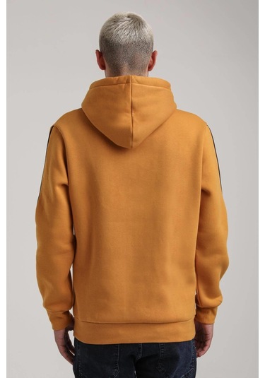 Kapüşonlu Hardal Slim Fit Full-zip Sweatshirt 24fwm64079 HARDAL Hardal