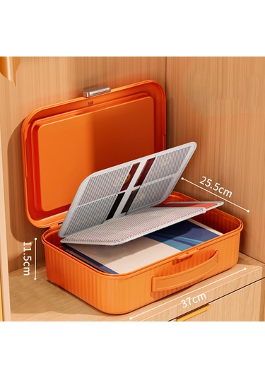 Homyl Belge Saklama Kutusu Çok Katmanlı Dosya Düzenleyici Turuncu