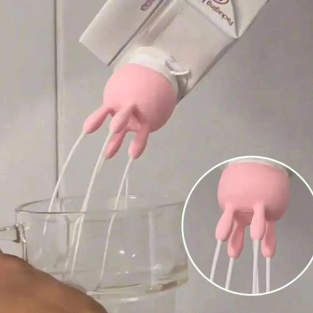 Youmex Eğlenceli Süt Fişek Kapağı, 3d Baskı Malzeme İle Yapılmış, Süt Dökülmesini Önleyen, Kolay Dökme Fonksiyonu, Çeşitli Süt Kabınlarına Uyumlu Pembe