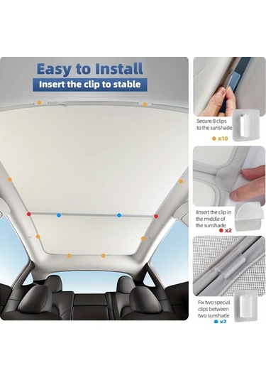 Hightower Tesla Model Y 2019-2023 Gri Buz Kristal Tasarımlı Katlanır Güneşlik