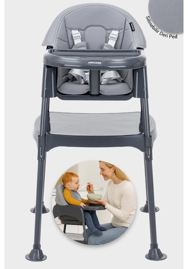 Wellgro Growup Çalışma Masalı Mama Sandalyesi, Gri