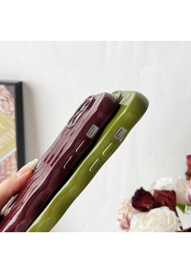 2025 En Son Model İphone 15 Kılıfı, Su Dalgası Desenli Kıvırcık Dalga Çerçeveli Yumuşak Telefon Kılıfı Beyaz Beyaz İphone 15 Çok Renkli