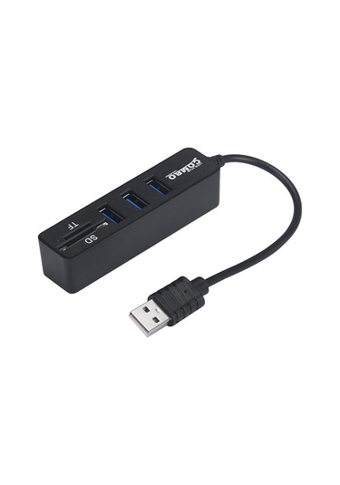 3 Port Usb 2.0 Çoklayıcı Hub Kart Okuyucu 2 İn 1 Combo Sd / Tf