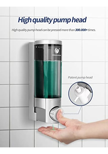 1063a 320ml-banyo Sabunu Ve Şampuan Dispenseri İle Mutfak Bulaşık Yıkama Sıvısı Dispenseri Duş Jeli Sabun Pompası Konteyner Duvara Montaj No Matkap