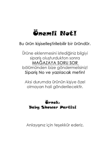 15 Cm Uzun Kürdan - 20 Adet Kişiye Özel Baskılı Mavi Baby Shower Partisi Pasta Kürdanı -1