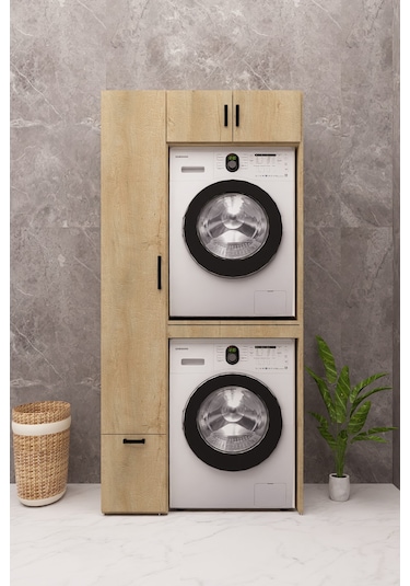 Mdf Çamarış Makinesi Ve Kurutma Makinesi Dolabı Çekmeceli Ahşap Lefkas Meşe