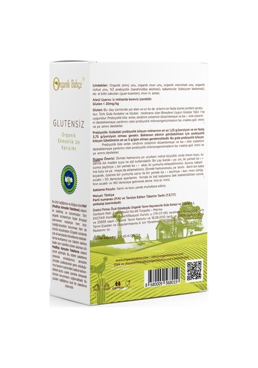 Organik Bahçe Organik Glutensiz Ekmeklik Un Karışımı 1 KG