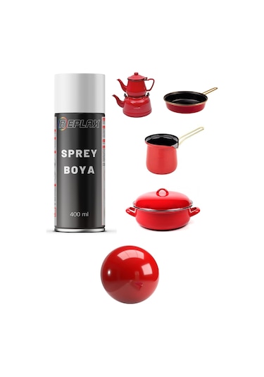 Kırmızı Emaye Isıya Dayanıklı 250 Sprey Boya 400 Ml.
