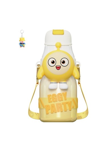 Runxi Life Hall Yumurtalı Waffle Parti Çocuk Termos Bardağı Su Bardağı Öğrenci Anaokulu Özel Su Bardağı Erkek Ve Kız Pipetli Su Isıtıcısı If9spg Sarı