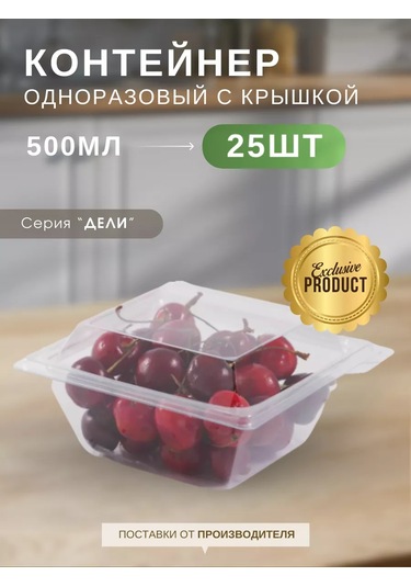 Kastan Kullanımlik Kapaklı Kaplar 500 Ml 25 Adet 252143226 100 adet