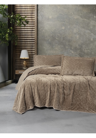 Cotton Box Softnest Çift Kişilik Yatak Örtüsü Boleta Bej Bej