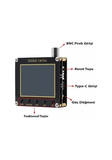 Fnirsi 2.4 Inç 138PRO El Tipi Taşınabilir Osiloskop