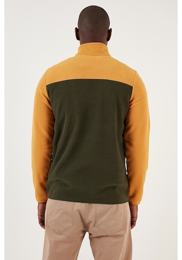 Buratti Regular Fit Anti-Pilling Tüylenme Yapmayan Dik Yaka Kışlık Şardonlu Erkek Polar 5906016 Hardal